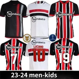 2023 2024 Sao Paulo FC Soccer Jerseys Luciano Pato James 23 24 Rafinha Calleri Lucas Pablo Maia Home Away 3rd Kids Set Football Shirt