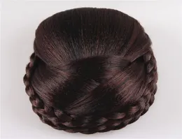 ZF 12 cm długości 4 kolory Wysokotemperatury Włókno Syntetyczne włosy Akcesoria Plecione Chignon Hair Bun