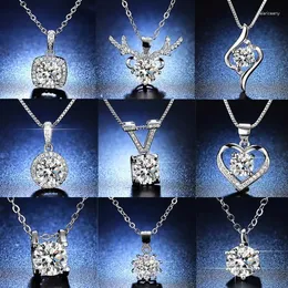 Colares Pingente YaYI Jóias Finas Princesa Corte 2 CT Natural Cubic Zirconia Prata Cor Festa de Casamento Borla Pequeno Presente de Coração