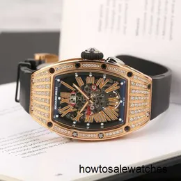 Automatyczny zegarek Mechincal Watch RM Watch Watch Women's Series RM037 Oryginalne Diamentowe Zegar ze Zegar