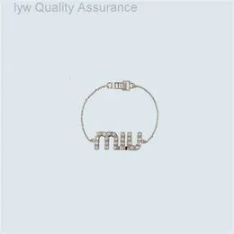Designer miumiu bracelet Miao Family Crystal M-letter Full Diamond Bracelet Star Fashion Hand Jewelry Brass Plating White k