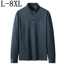 サイズ8xl 7xl 6xl 2024秋の特大のポロシャツメンズビジネスメンズSシャツ長袖高品質のルーズホム240313