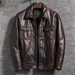 Men Cow Leather Bomber Jacket Genuine Leather Hunter Made Old Jacket Autumn/Winter Coats Thickened Style Male Jacket 240309