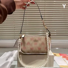 Designer Bags Are 90% Off Cheaper New Fashion Printed Koujia Mahjong Bag for Women Flower Peach Heart Classic Wtern Style Pearl Chain Underarm Shoulder