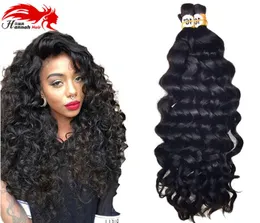 Mongolian Afro Deep Curly Wave Braiding Human Hair Bulk 3pcs 150 Grama Human Remy Hair para trançar a volume sem acessório Hannah Product9432045