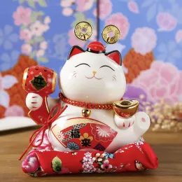 Коробки 4,5 дюйма японский фарфор Lucky Cat копилка украшения дома украшения керамическая копилка деловые подарки