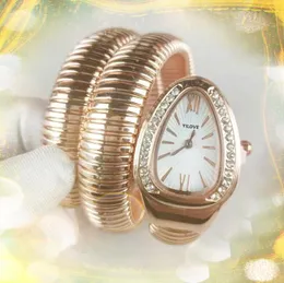 Oval Shap Küçük basit kadran kuvars moda izle kadınlar iki dikiş saat klasik iyi görünümlü bayan arı yılan elmas sevenler zincir bileklik bilek saati hediyeler