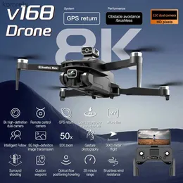 DRONS NY V168 DRONE PROFESSINAL TRE CAMERA 8K WID VINCE OPTICAL GPS Lokalisering Fyrvägs hinder Undvikande quadcopter för 24313