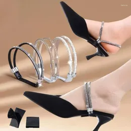 Cavigliere Tacchi alti Scarpe Cinture fisse Cintura anti-allentamento regolabile con strass di lusso Cintura con cinturino alla caviglia Sandalo da donna Cinturino antiscivolo