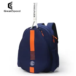 Bags New GreatSpeed Tennis Bag Dark Blue 12 Pack Tennis Squash Racket Backpack Large Capacity Shoes Warehouse Water Cup Storage Bags