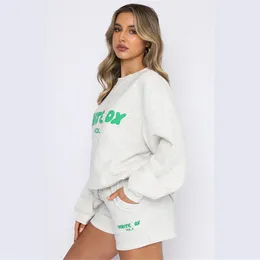 Kvinnor Tracksuits Girls Tracksuit Women Hoodies + Short Pants 2 Two Piece Set Letter Printed Sweaters Sportwears Woman Clothing Set Spring Summer Female Clothes