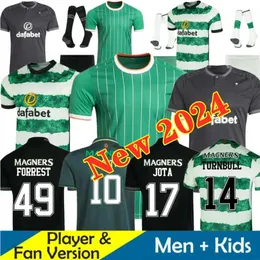 2024 Celts Kyogo Football Shirt FC 23 24 유럽 홈 어웨이 세 번째 축구 유니폼 Celtic Daizen Reo McGregor 80 84 86 87 88 99 Hoops Anniversary Irish Origins Special