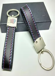 PU LEATHER BELE CHROME KEYRING KEYCHAIN ​​NYCKEL Kedja för M Sport E46 E39 E60 F30 E90 F10 F30 E36 X5 E53 E30 E34 X1 X3 God kvalitet5852816