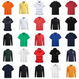 Polos masculinos da marca camisetas verão casal multicolorido marca registrada letras soltas em torno do pescoço algodão ralphs polos