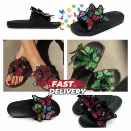 Designer sandaler tofflor glider salehe skor kvinnors täppa spänne klassiska herr mode menemsha urchin sandal storlek gai sommar svart fjäril