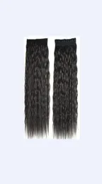 087 rabo de cavalo sintético longo cabelo reto 16quot22quot clipe rabo de cavalo extensão do cabelo loiro marrom ombre cabelo cauda com drawstr9328437