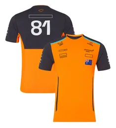 Polos maschile 2024 New F1 Team T-shirt Formula 1 Driver Racing Polo Shirt T-shirt marchio ufficiale Magliette gialle a maniche corte n. 4 n. 81 01fg