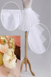 2017 Çocuk Petticoats Düğün Aksesuarları 3 Katmanlar Çembersiz Kısa Crinoline Beyaz Çiçek Kız Elbise Çocuk Prenses Anayasası