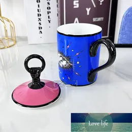 Klassisk deisgner Creative Blue Eyes Ceramic Mug snyggt hushåll med hög temperaturbeständig kaffekopp Mjölkkopp Kreativ par koppar