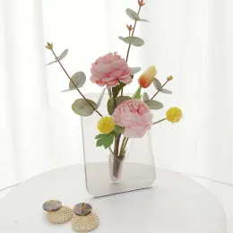 花瓶クリエイティブアクリル透明なアクリルフレーム花瓶美容理気装飾北欧スタイルのベッドルームリビングルームオフィス花瓶の家の装飾