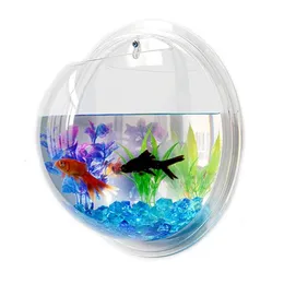 Pinsjar Acrilico Ciotola per pesci Appeso a parete Acquario Serbatoio Acquatico Forniture per animali domestici Prodotti Supporto per pesci Betta 240226