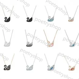 Pendant Necklaces Fashion Womens Swan Beating heart Diamond Pendant Necklace 14K Gold Swan designer necklace INS Style Necklace emotional Gift Jewelry