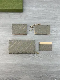 Designers de luxo zíper lona carteira de alta qualidade couro único carteiras senhora senhoras longo curto bolsa clássica com caixa cartão
