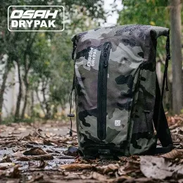 Bolsas OSAH Impermeável ao ar livre 30l Backpack Saco seco Resistente a água resistente A rolos pesados Termilto de encerramento Back acolchoado Painel traseiro Mergulho