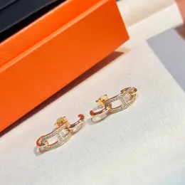 Luksusowa marka Herm marka Pig Nos Nosek Kolczyki dla kobiet 18K Gold Classic Design Biżuteria Kobieta kolczyk Bling Crystal Diamond Orecchini Ohrringe Układki