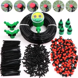 Kit 50 Metri Timer per Piante Sistema di Irrigazione del Giardino Irrigazione Kit a Goccia da 4/7mm Spruzzo Automatico per Piante Ugelli Regolabili