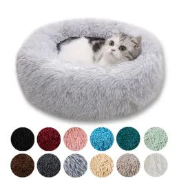 Tapetes redondos cama de gato sofá donut mand acessórios para cães grandes casa de gato cama de pelúcia para animais de estimação pequenos 40cm a 120cm