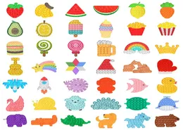 20 Disegni Fidget Toys Sensoriale Frutta colorata Animali Gel di silice Push Bubble Regalo per bambini Antistress Educativo Decompressione Kids7998457