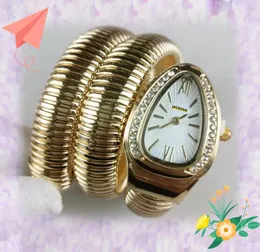 Berühmte Luxus-Frauen-Diamant-Ring-Uhren, hochwertige Bee Star Snake Dweller-Uhr, Edelstahlband, Quarzwerk, Kettenarmband-Armbanduhren