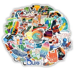 50PcsLot Outdoor Surfing Stickers Summer Sports Tropical Beach Surfing Waterproof Stickers to DIY Surfboard Car Skateboard Sticke1064445