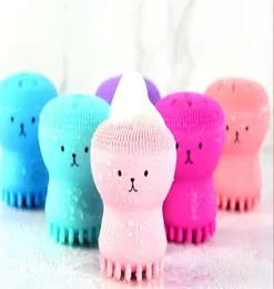 Health Beauty Lovely Cute Octopus Shape Silicone Facial Cleaning Brush Deep Pore Cleaning Exfoliator Face Washing Skin Care2225777