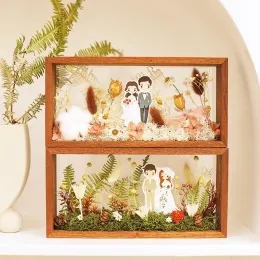 Frame träbild ram dekorativ ram för vardagsrumsdekor torkad blomma fotoramar fotor hållare lek stand souvenir samla