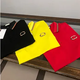 Vår- och sommarens designer New Mersilised Bead Cotton Embroidery Craft Men's Polo Shirt Business Slim Ol Men's Clothing M-3xlqiao