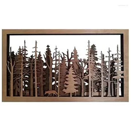 Jewelry Pouches Mysterious Forest Landscape Wood Art Decoration Carving Wall Birch Tree Natural Hanging