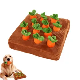 Leksaker plysch morot interaktiva spel husdjur hund leksak snuff matta rolig grönsak dra rädisfält dölj mat hund näsa leksak husdjursprodukter
