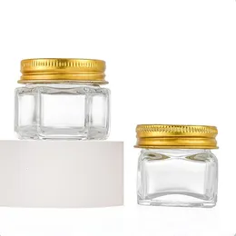 Hexagon Glass Jars Mini Bottle with Lids for Guests Gift Bulk Party Favors Wedding Honey Jam Small Storage Containers