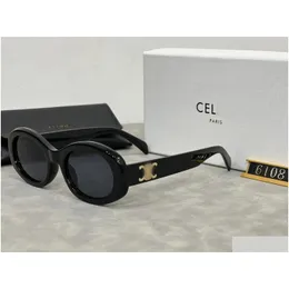 Óculos de sol Designer de luxo E 40238 Clássico Mens Mulheres Goggle Senior Eyewear Moda Pequeno Quadro Redondo Cat-Eye Drop Delivery Accessori Otekm