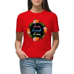Polo da donna T-shirt Live Laugh Love Camicia con stampa animalier per ragazze Abiti da donna Designer Donna Lusso