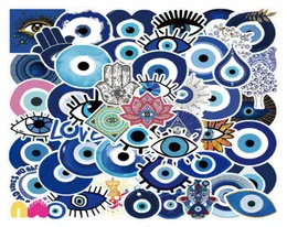 50pcslot Lucky Devil039s Eye Stickers Blue Eyes Sticker Evil Ends For Diy Bagage Laptop skateboard Bicycle Decals Whole4633618