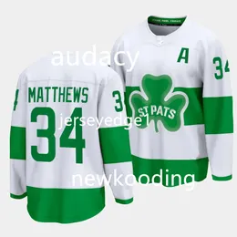 cheap Tyler Bertuzzi 2024 St. Pats Patricks Day Maple Leafs Jersey Auston 34 Matthews Mitchell Marner Max Domi John Tavares Toronto Ryan Reaves John Klingberg Toronto