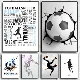 Calligrafia Astratta Moderna Semplice Calcio Dipinti creativi Wall Art Canvas Poster e stampe Immagini per Living Kids Room Home Decor