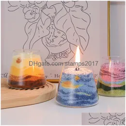 Velas diy novidade areia cera arte perfumada rótulo privado imagem design luxo decoração de casa vela gota entrega jardim dhj3z