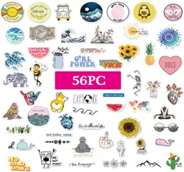 56PCSLOT Landscape Animal Cartoon Stickers Cute Graffiti Punk Punk Punk Scal Laptop Motor -Motorcycle Luggage Sticker7893663