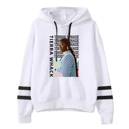 Tierra Whack Pullover Whack World Albüm 2024 Tur Kedi Kulakları Hoodie Kadın Uzun Kollu Mahsul Top Kadın Sokak Giyim Moda Giysileri