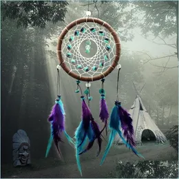 Konst och hantverk Arts and Crafts Whole-Antique Imitation Enchanted Forest Dreamcatcher Gift Handmade Dream Catcher Net med FE256F