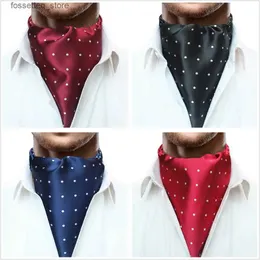 Neck Ties JEMYGINS Original Ins Men Slik Plaid Dot Ascot Cravat Neck Tie Scarves Accessories for Fashion Men Party Shirt Suit L240313